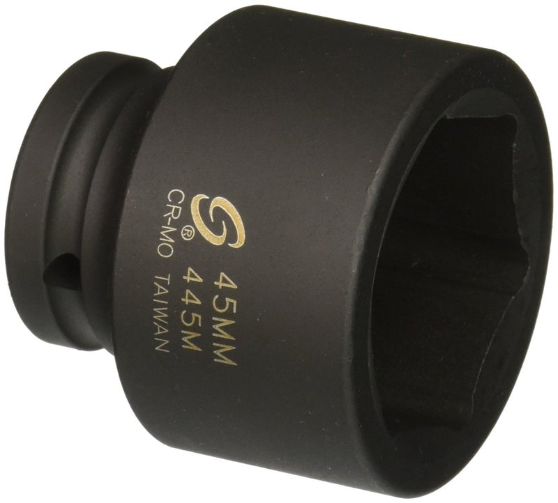 SUNEX TOOLS 445M 3/4" Drive Standard 6 Point Metric Impact Socket 45mm - Image 1